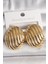 Pirinç Gold Renk İşlemeli Oval Model Kadın Küpe - TJ-BKP10151 1