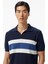 Erkek Lacivert Classic Fit Çizgili Triko 4