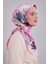Pembe Gül Desen Kristal Eşarp 1