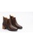 Kadın Fantazi Bot Kahve Deri ve Süet Küçük Toka Detaylı 1