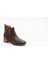Kadın Fantazi Bot Kahve Deri ve Süet Küçük Toka Detaylı 2