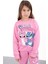Pembe Sevimli Simli Karakter Baskı Şardonlu Kız Çocuk Eşofman Takım 23294 4