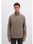 Yarı Fermuarlı Bej Sweatshirt 0S10483-70380 4