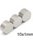50 Adet 10X1MM Yuvarlak Neodyum Mıknatıs Güçlü Dayanıklı Magnet Nikel Kaplama 1