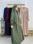 Tesettür Elbise,önü V Model Büzgülü,sufle Esarpla Takım.hijap ,khimar.hac Umre Için Uygundur Yeşil 2