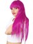 Uzun Kahküllü Fiber Sentetik Peruk / Fuşya 3