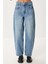 Yüksek Bel Balon Baggy Jean P0112 LRI0018 Orta Mavi 3