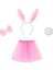 Tavşan Tacı Eteği Papyonu ve Kuyruk Kostüm Seti Pembe Renk Çocuk Boy 3