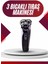 3 Bıçaklı Döner Başlıklı Sakal Sıfır Alma Tıraş Makinesi Profesyonel Pasl - M195R202-K89 1