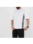 Unisex Oversize Yanları Şeritli T-Shirt - Beyaz 1