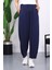 Lacivert Bel Lastikli Cepli Pantolon 4