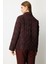 Kadın Büyük Beden Yan Cepli Çıt Çıtlı Mont 6801 Bordo 4