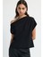 Degaje Yaka Kolsuz Bluz Siyah 11545231001 4