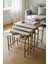 Modern 4’lü Zigon Sehpa | Eskitme Gold Metal Ayak, Mermer Desenli 1