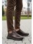 Kahve Hakiki Deri Bağcıklı Erkek Sneaker 152-22336 M 3