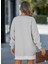 Kadın Oversize Sweatshirt Yan Fermuar Detaylı Uzun Kollu Gri Tunik 3