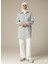 3 Iplik Şardonlu Gri Oversize Fermuarlı Tunik Sweatshirt - Günlük Spor Elbise 2