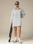 3 Iplik Şardonlu Gri Oversize Fermuarlı Tunik Sweatshirt - Günlük Spor Elbise 3