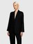 %100 Keten Tek Düğmeli Blazer Ceket Kadın Siyah Ceket - 325P2AGHLW019 4