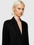 %100 Keten Tek Düğmeli Blazer Ceket Kadın Siyah Ceket - 325P2AGHLW019 5