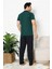 Erkek %100 Pamuklu Pijama Takımı-3 Düğmeli-Yaka Cepli 12384 5