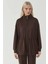 Kadın Modal Touch Beli Ayarlanabilir Uzun Ceket Kahve Kahvesi 1