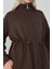 Kadın Modal Touch Beli Ayarlanabilir Uzun Ceket Kahve Kahvesi 4