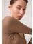 x Ece Mocha Melanj Uzun Kollu U Yaka Spor Bluz Scoop Neck Top 4