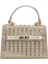 25YG585 Kadın Taşlı Abiye Çanta Altın 1