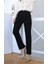 Siyah Mom Fit Jean Strait Pantolon Kesik Paça 3