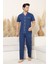 Erkek Boydan Düğmeli %100 Pamuklu Pijama Takımı 12385 1