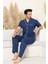 Erkek Boydan Düğmeli %100 Pamuklu Pijama Takımı 12385 2