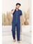 Erkek Boydan Düğmeli %100 Pamuklu Pijama Takımı 12385 3