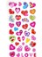 Sticker Kabartmalı Stiker Çıkartma Etiket (LRS005)-18X9 Cm- Desenli Love Kalpler 2