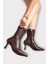 Sivri Burun İnce Topuklu Streç Kadın Bot KAHVERENGİ 3