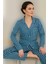 Luxury Viscose Petrol Mavi Çizgili Kadın Uzun Kollu Pijama Takımı – 42552 4