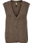 Onljane Sl V-Neck Button Vest Knt Kadın Kahverengi Yelek - 4815340 1