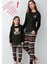 %100 Pamuklu Anne & Kız Çocuk Baskılı Antrasit Ikili Pijama Takımı L1.AR.346.1.002 1