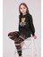 %100 Pamuklu Anne & Kız Çocuk Baskılı Antrasit Ikili Pijama Takımı L1.AR.346.1.002 2