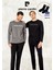 Erkek Giyim %100 Pamuk Uzun Kollu Koyu Gri & Siyah Iki Adet Pijama Takımı L1.PC.6093.002 1