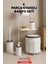 6 Parça Standlı Banyo Seti – 7 Litre Çöp Kovası, Tuvalet Kağıtlığı, Sabunluk, Fırçalık Banyo Takımı 3