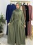 Şallı ve Üsten Robalı,kemerli Elbise Takım .hijap ,abaya (Hac ve Umre Için Uygundur) Yeşil 1