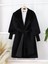 Alpaco Kolu Ribanalı Şal Yaka Astarlı Kaşe Kaban -Siyah -Collectıon 1