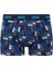 Erkek 80509 Lacivert-Saks-Baskılı 3'lü Boxer 4