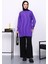 Mor Bisiklet Yaka Soğuk İplik Triko Tunik 2