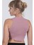 Sıfır Kollu Büstiyer Kısa Penye Crop T-Shirt 3