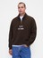Erkek Kahverengi Vintagesoft Oversized Gap Logo Yarım Fermuarlı Sweatshirt 1