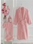 Kadın Havlulu Banyo Bornoz Takımı &AMP;#37;100 Pamuklu Pembe 1