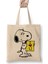 Snoopy Peanuts I Love You Beyaz Bez Çanta Uzun Saplı Alışveriş Çantası Plaj Çantası 1