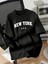New York Baskılı Oversize Bisiklet Yaka T-Shirt - Siyah 1